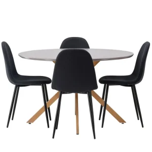 Venture Home Piazza Matgrupp + 4 stolar Rektangulär Grå - Möbler Expressleverans