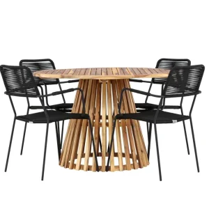 Venture Home Lumpur Matgrupp Utomhus + 4 Utestolar Natur - Utemöbler & utemiljö Rabatt