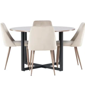 Rabatter Venture Home Durango Matgrupp 120 cm Rund med 4 Night Stolar Valnöt - Möbler