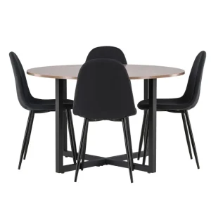 Venture Home Durango Matgrupp 120 cm Rund med 4 Polar Stolar Valnöt - Möbler Snabb leverans