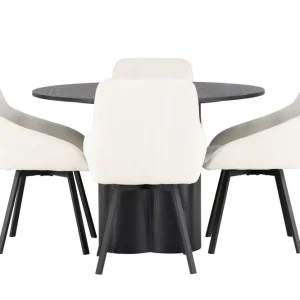 Venture Home Olivia Matgrupp 110 cm Rund med 4 Rosie Stolar Svart - Möbler Beställ nu