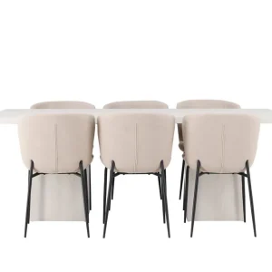 Säker betalning Venture Home Olga Matgrupp 200 cm Rektangulär med 6 Modesto Stolar Beige - Möbler