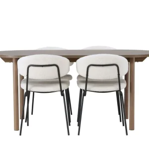 Beställ nu Venture Home Andy Matgrupp 180 cm Oval med 4 Chico Stolar Natur - Möbler