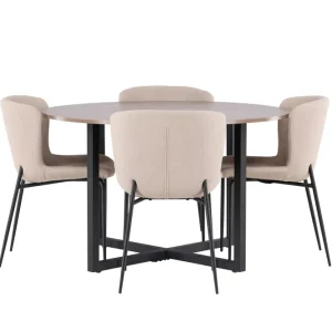 Begränsad tid Venture Home Durango Matgrupp 120 cm Rund med 4 Modesto Stolar Valnöt - Möbler