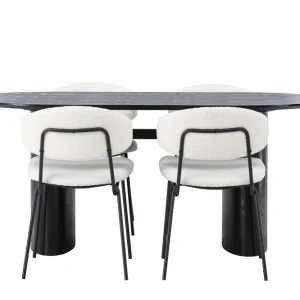 Venture Home Isolde Matgrupp 180 cm Oval med 4 Chico Stolar Svart - Möbler Endast denna vecka