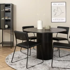 Kundfavorit Venture Home Bianca Matgrupp 110 cm Rund med 4 Kenth Stolar Svart - Möbler