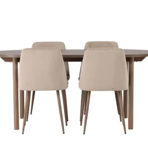 Nyhet Venture Home Andy Matgrupp 180 cm Oval med 4 Night Stolar Natur - Möbler