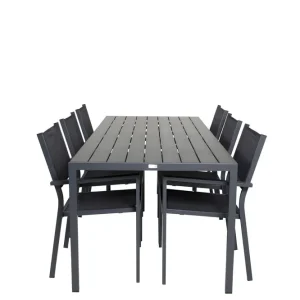 Venture Home Break Matgrupp Utomhus 205 cm Rektangulär med 6 Copacabana Utestolar Svart - Utemöbler & utemiljö Nedsatt pris