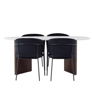 Venture Home Grönvik Matgrupp 180 cm Oval med 4 Selma Stolar Mocca - Möbler Endast denna vecka