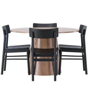 Venture Home Lanzo Matgrupp 120 cm Rund med 4 Montros Stolar Natur - Möbler Begränsat antal