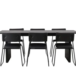 Venture Home Vail Matgrupp 200 cm Rektangulär med 6 Kenth Stolar Svart - Möbler Kundfavorit