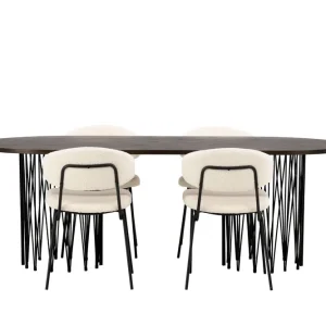Venture Home Stone Matgrupp 220 cm Oval med 4 Chico Stolar Svart - Möbler Utförsäljning