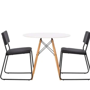 Fynd Venture Home Danburi Matgrupp 60 cm Rund med 2 Kenth Stolar Svart - Möbler