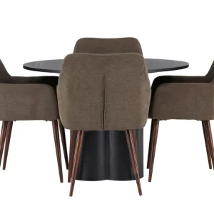 Populär Venture Home Olivia Matgrupp 110 cm Rund med 4 Tomorrow Stolar Svart - Möbler