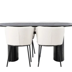 Venture Home Isolde Matgrupp 180 cm Oval med 4 Edina Stolar Svart - Möbler Beställ nu