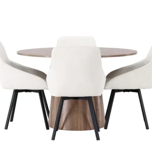 Venture Home Lanzo Matgrupp 120 cm Rund med 4 Rosie Stolar Natur - Möbler Sänkt pris