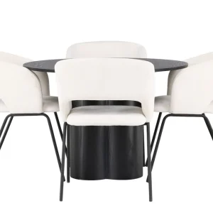 Handla nu Venture Home Olivia Matgrupp 110 cm Rund med 4 Day Stolar Svart - Möbler