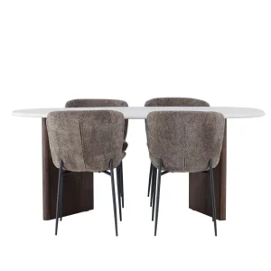 Venture Home Grönvik Matgrupp 180 cm Oval med 4 Modesto Stolar Mocca - Möbler Reapris