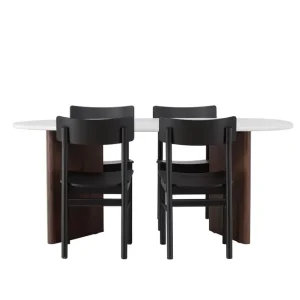 Venture Home Grönvik Matgrupp 180 cm Oval med 4 Montros Stolar Mocca - Möbler Snabb leverans