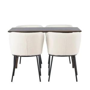Fynd Venture Home Kaseidon Matgrupp 120 cm Rektangulär med 4 Edina Stolar Mörkbrun - Möbler
