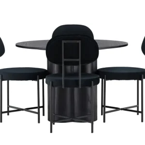 Premium Venture Home Olivia Matgrupp 110 cm Rund med 4 Stella Stolar Svart - Möbler
