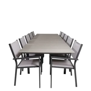 Venture Home Levels Matgrupp Utomhus 225-325 cm Rektangulär med 10 Copacabana Utestolar Grå - Utemöbler & utemiljö Populärt val