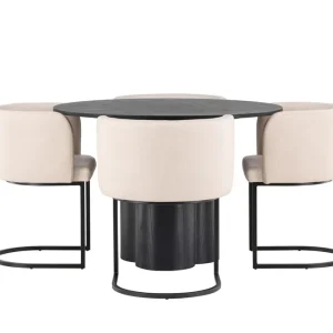 Populärt val Venture Home Olivia Matgrupp 110 cm Rund med 4 Simrishman Stolar Beige - Möbler