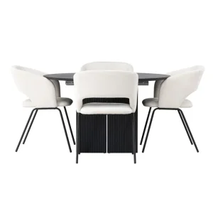 Rabatt Venture Home Matilda Matgrupp 130 cm Rund med 4 Day Stolar Svart - Möbler