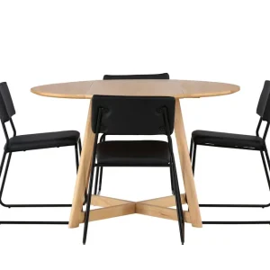 Sista chansen Venture Home Kenth Matgrupp 120 cm Rund med 4 Kenth Stolar Svart - Möbler
