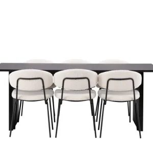 Venture Home Vail Matgrupp 200 cm Rektangulär med 6 Chico Stolar Svart - Möbler I lager