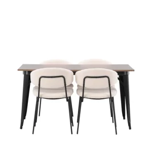 Rabatt Venture Home Tempe Matgrupp 140 cm Rektangulär med 4 Chico Stolar Valnöt - Möbler