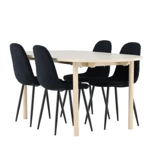 Sänkt pris Venture Home Andy Matgrupp 180 cm Oval med 4 Polar stolar Whitewash/Svart - Möbler