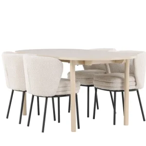 Expressleverans Venture Home Andy Matgrupp 180 cm Oval med 4 Agnes stolar Whitewash/Vit - Möbler