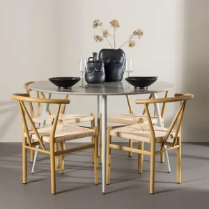 Bästa pris Venture Home Plaza Matgrupp 120 cm Rund med 4 Alfons stolar Beige/Beige - Möbler