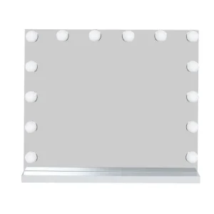Glow Sminkspegel på fot 50 cm med LED Belysning/Lampor Hollywood spegel Vit - Inredning Köp online