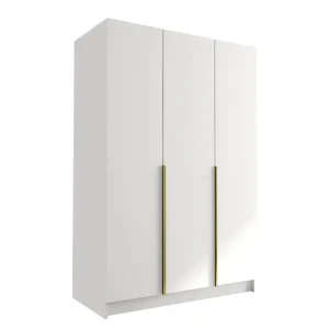 Herrljunga Garderob 150 cm Vit/Guld - Förvaring I lager