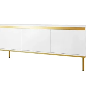 Hollander Tv-bänk 150 cm Vit/Guld - Möbler Erbjudandepris