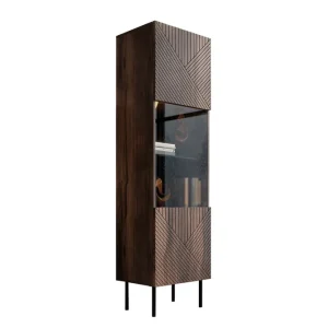 Scandinavian Choice Juniskär Smalt Vitrinskåp 40 cm djup 51 cm bred 187 cm hög Trä Valnöt Glas Valnöt - Förvaring Kundfavorit