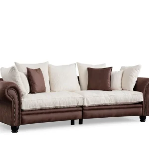 Belia 3-sits Soffa Brun/Vit - Möbler I lager