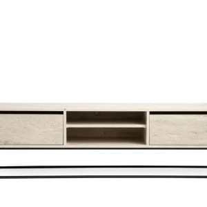 Premium Tv-bänk Escape 180 cm Svart/Marmor - Möbler
