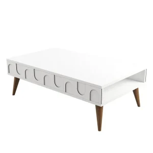 Trygg betalning Hazim Soffbord 105 cm Vit/Valnöt - Möbler