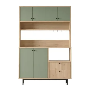 Donae Highboard Ek/Grön - Förvaring Begränsat antal