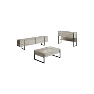Sista chansen Luxe Möbelset För Vardagsrum Beige/Svart - Förvaring