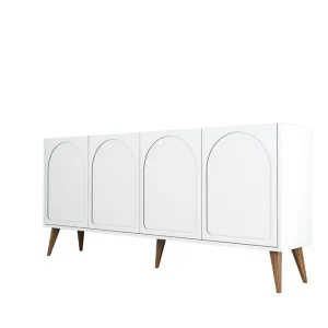 Hazim Konsollbord 180 cm Vit/Valnöt - Möbler Köp online