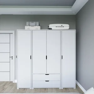 Beställ nu Durusu Garderob 170x183 cm Mattvit - Förvaring