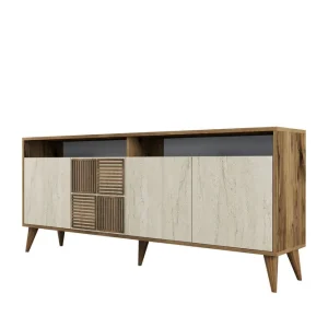 Lissione Konsollbord 180 cm Valnöt/Beige - Möbler Utförsäljning