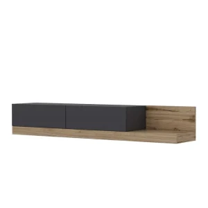 Rabatt Majör Tv-bänk 180 cm Antracit/Valnöt - Möbler