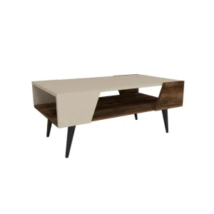 I lager Rebelo Soffbord 90 cm Beige/Ljusbrun - Möbler