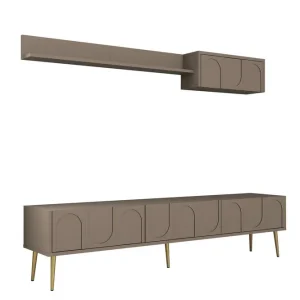 Hazim Tv-bänk 180 cm Guld - Möbler Kampanj
