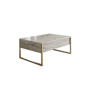Luxe Soffbord 90 cm Beige/Guld - Möbler Rea